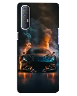 Чехол для OPPO Reno 3 Pro с картинкой «Lamborghini дымная эстетика»