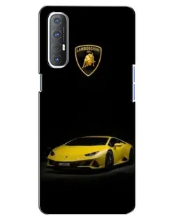 Чехол для OPPO Reno 3 Pro с картинкой «Lamborghini желтый акцент»