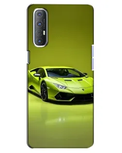 Чехол для OPPO Reno 3 Pro с картинкой «Салатовый Lamborghini Huracan»