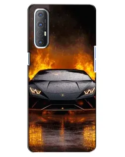 Чехол для OPPO Reno 3 Pro с картинкой «Lamborghini в огне»
