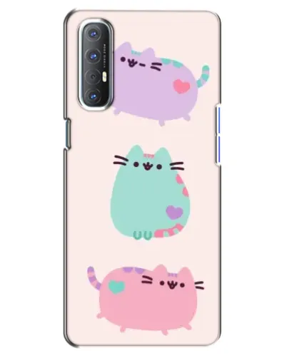 Чехол для OPPO Reno 3 Pro с картинкой «Pusheen трио»