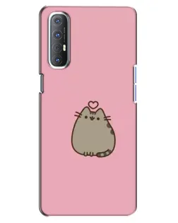 Чехол для OPPO Reno 3 Pro с картинкой «Pusheen сердце»