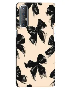 Чехол для OPPO Reno 3 Pro с картинкой «Паттерн черные банты»