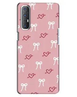 Чехол для OPPO Reno 3 Pro с картинкой «Сердца и банты»