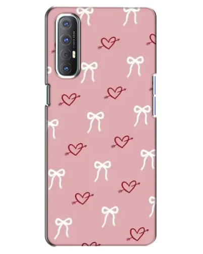 Чехол для OPPO Reno 3 Pro с картинкой «Сердца и банты» Чехол для OPPO Reno 3 Pro с картинкой «Сердца и банты»