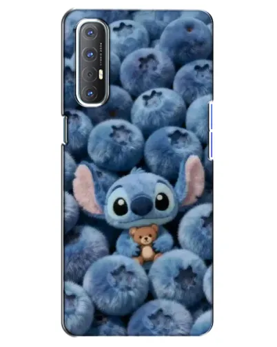 Чехол для OPPO Reno 3 Pro с картинкой «Стич и голубика» Чехол для OPPO Reno 3 Pro с картинкой «Стич и голубика»