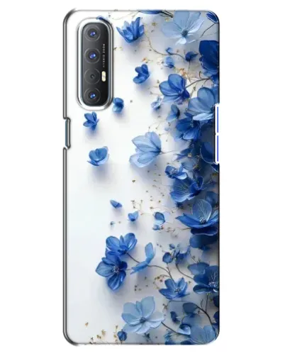 Чехол для OPPO Reno 3 Pro с картинкой «Голубой цветочный каскад»