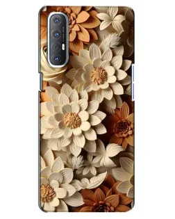 Чехол для OPPO Reno 3 Pro с картинкой «Бежевый флористический декор»
