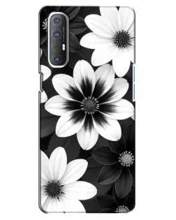 Чехол для OPPO Reno 3 Pro с картинкой «Монохромные астры»