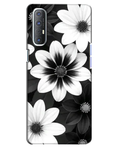 Чехол для OPPO Reno 3 Pro с картинкой «Монохромные астры»