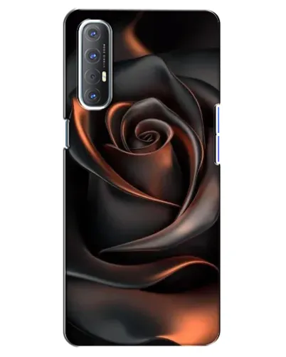 Чехол для OPPO Reno 3 Pro с картинкой «Шелковая черная роза»