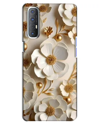 Чехол для OPPO Reno 3 Pro с картинкой «Белие бумажние  цвети»