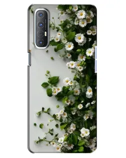 Чехол для OPPO Reno 3 Pro с картинкой «Ветка мелких белых цветов»