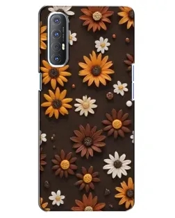 Чехол для OPPO Reno 3 Pro с картинкой «Узор из маленьких подсолнухов»