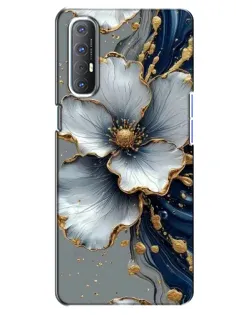 Чехол для OPPO Reno 3 Pro с картинкой «Белый цветок и золотой флюид»