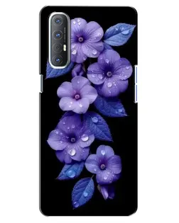 Чехол для OPPO Reno 3 Pro с картинкой «Фиолетовые цветы с росою»