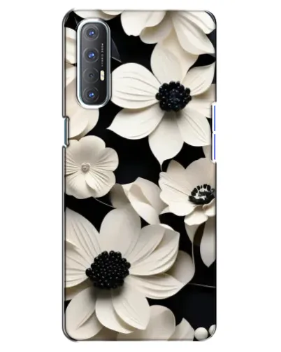 Чехол для OPPO Reno 3 Pro с картинкой «Объемные белые цветы»