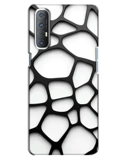 Чехол для OPPO Reno 3 Pro с картинкой «Белая объемная сетка»