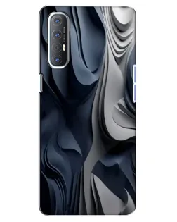 Чехол для OPPO Reno 3 Pro с картинкой «Объемные синие складки»