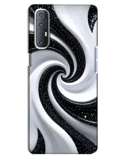 Чехол для OPPO Reno 3 Pro с картинкой «Черно-белая спираль»