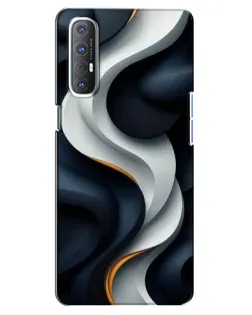 Чехол для OPPO Reno 3 Pro с картинкой «Объемные черно-белые ленты»