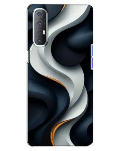 Чехол для OPPO Reno 3 Pro с картинкой «Объемные черно-белые ленты» Чехол для OPPO Reno 3 Pro с картинкой «Объемные черно-белые ленты»