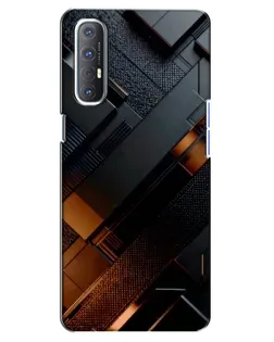 Чехол для OPPO Reno 3 Pro с картинкой «Черные геометрические блоки»