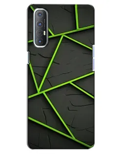 Чехол для OPPO Reno 3 Pro с картинкой «Зеленые геометрические линии»