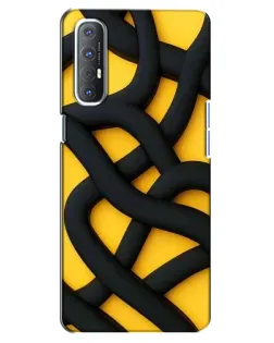 Чехол для OPPO Reno 3 Pro с картинкой «Черное желтое переплетение»