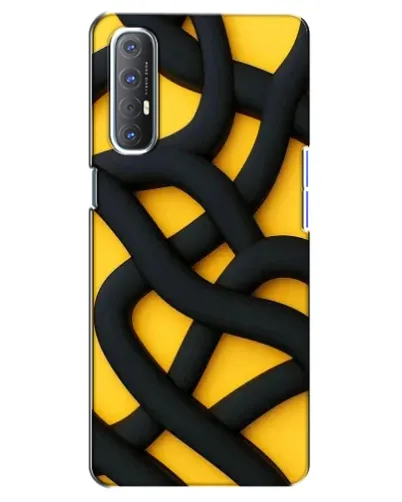 Чехол для OPPO Reno 3 Pro с картинкой «Черное желтое переплетение» Чехол для OPPO Reno 3 Pro с картинкой «Черное желтое переплетение»