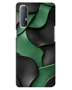 Чехол для OPPO Reno 3 Pro с картинкой «Зеленые кожаные волны»