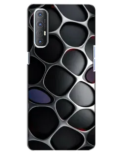 Чехол для OPPO Reno 3 Pro с картинкой «Объемная темная решетка»