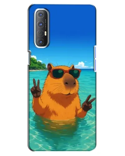 Чехол для OPPO Reno 3 Pro с картинкой «Морская капибара»