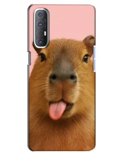 Чехол для OPPO Reno 3 Pro с картинкой «Капибара с языком»