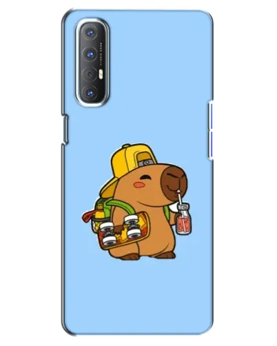 Чехол для OPPO Reno 3 Pro с картинкой «Капибара на скейте»