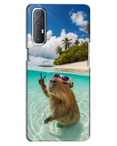 Чехол для OPPO Reno 3 Pro с картинкой «Капибара на море»