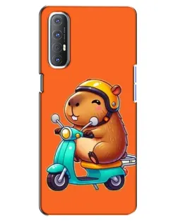 Чехол для OPPO Reno 3 Pro с картинкой «Капибара на скутере»