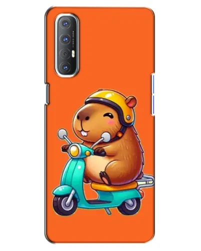 Чехол для OPPO Reno 3 Pro с картинкой «Капибара на скутере»
