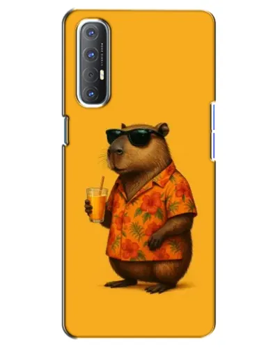 Чехол для OPPO Reno 3 Pro с картинкой «Капибара на отдыхе»