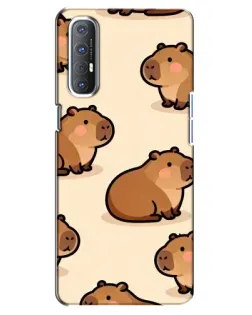 Чехол для OPPO Reno 3 Pro с картинкой «Паттерн милых капибар»