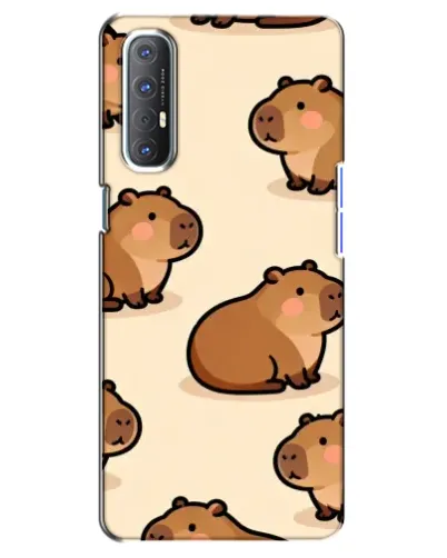 Чехол для OPPO Reno 3 Pro с картинкой «Паттерн милых капибар»