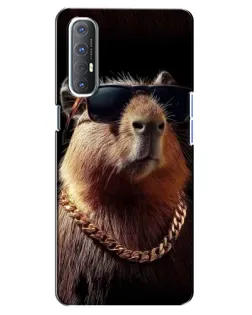Чехол для OPPO Reno 3 Pro с картинкой «Капибара золотая цепь»