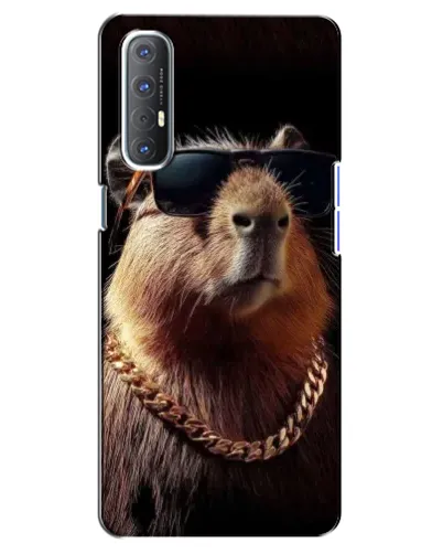 Чехол для OPPO Reno 3 Pro с картинкой «Капибара золотая цепь»