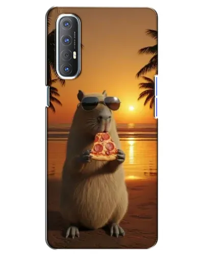 Чехол для OPPO Reno 3 Pro с картинкой «Капибара с пиццей»