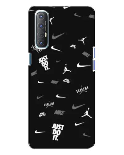 Чехол для OPPO Reno 3 с картинкой «Nike Black Pattern» Чехол для OPPO Reno 3 с картинкой «Nike Black Pattern»