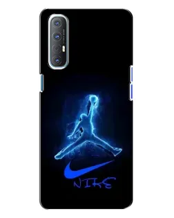 Чехол для OPPO Reno 3 с картинкой «Jordan Neon Blue»