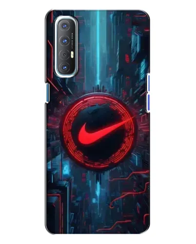 Чехол для OPPO Reno 3 с картинкой «Техногенный стиль Nike»