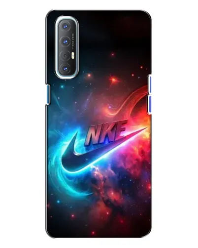 Чехол для OPPO Reno 3 с картинкой «Огненный логотип Nike»