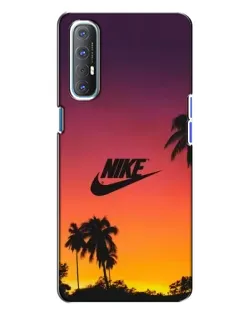 Чехол для OPPO Reno 3 с картинкой «Nike на закате солнца»