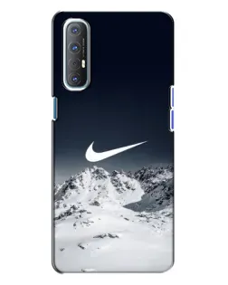 Чехол для OPPO Reno 3 с картинкой «Nike — зимние горы»